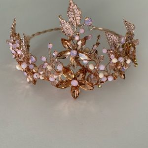 Gold & Pink Gem Crown (Size OS)